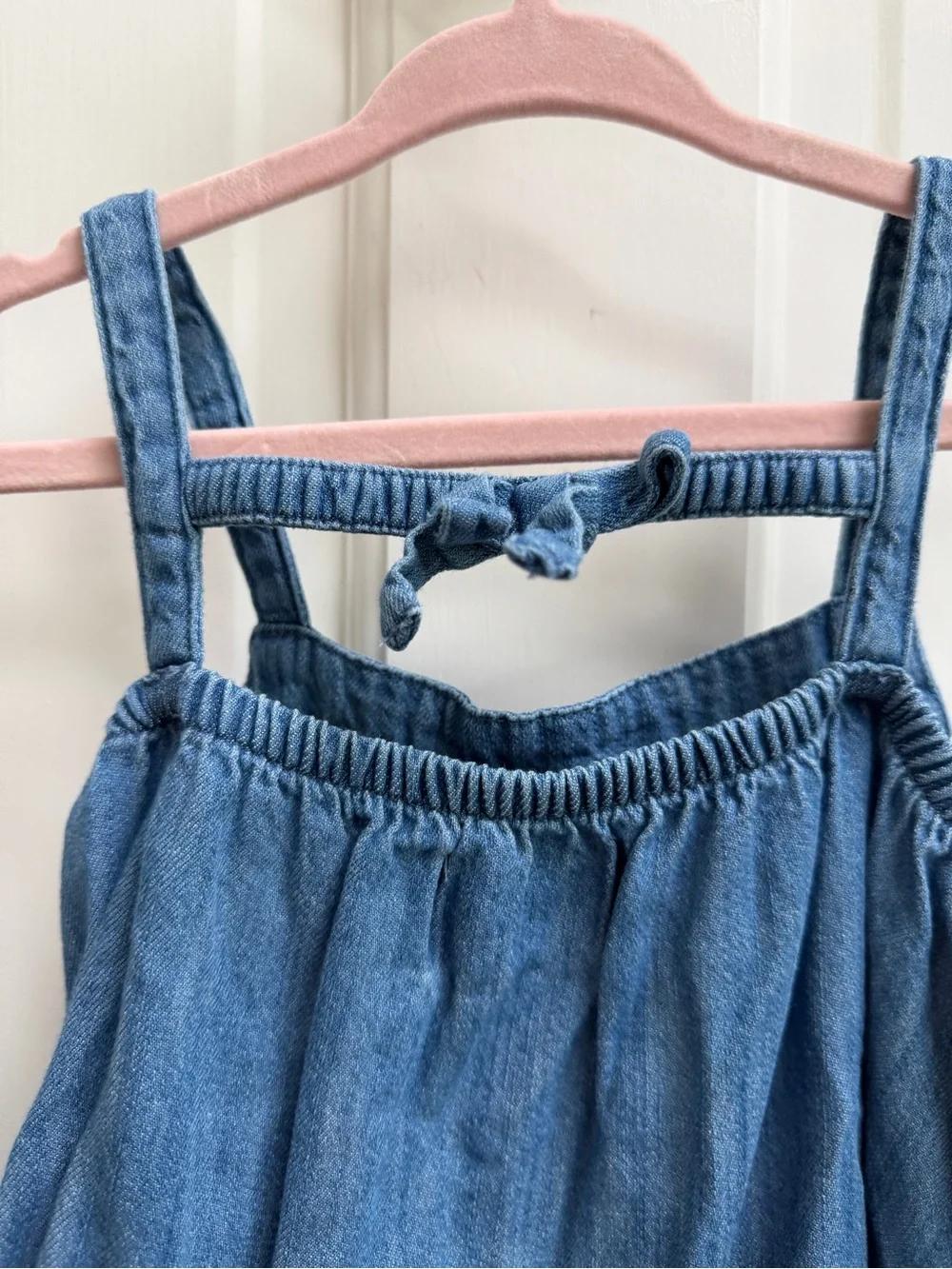 Old Navy 4T Girls Denim Blue Ruffle Hem Sleeveless Sundress Dress